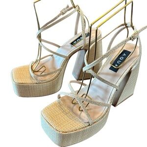 AQUA Chanc Strappy Platform High Heel Sandals Size 9